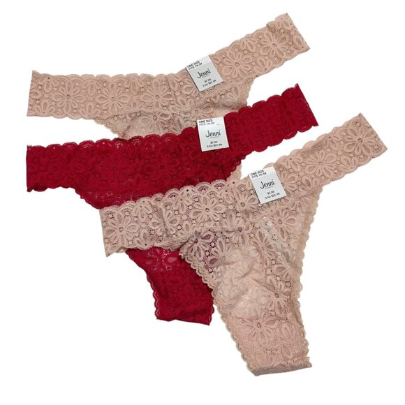 Jenni Intimates Womens Chai Red Plus Size Fits 1X-3X One Size (3) Pairs NWT - Picture 1 of 5